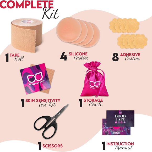 WonderTwins Breast Lift Tape - Waterproof & Sweat-proof Adhesive Boob Tape NEW - Picture 6 of 9